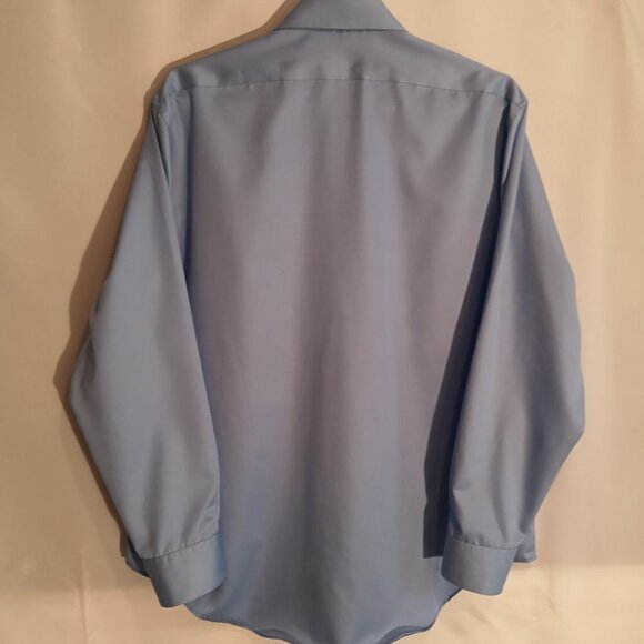 Calvin Klein Men's Size 16.5 Blue Slim Fit Non Iron Button Front Dress Shirt - Picture 2 of 7